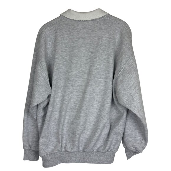 Vtg 90s Morning Sun 3X Collared Sweatshirt Textured Graphic Birds at Birdbath - Picture 8 of 11